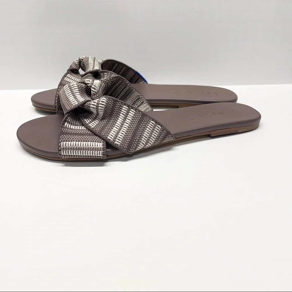 Rothys The Knot Sandals Twist Taupe Slide - Picture 4 of 7